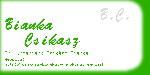 bianka csikasz business card