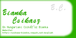 bianka csikasz business card